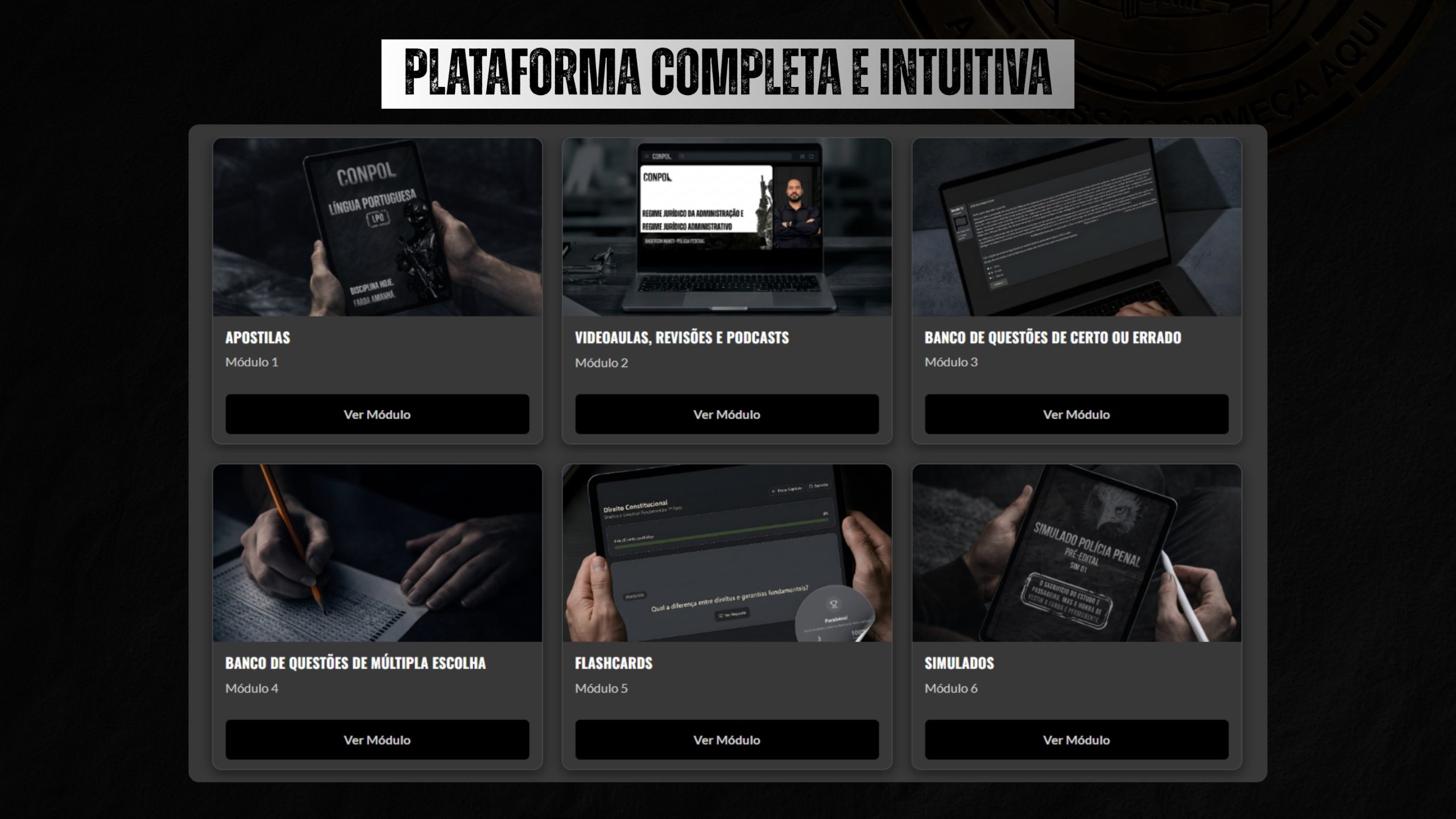 Plataforma Completa e Intuitiva - Apostilas, Videoaulas, Banco de Questões, Flashcards e Simulados